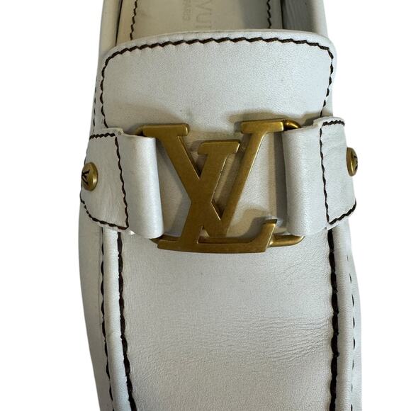 Louis Vuitton Men’s Monte Carlo White Leather Moccasin Loafers Size UK 7 USA 8 - Picture 12 of 16